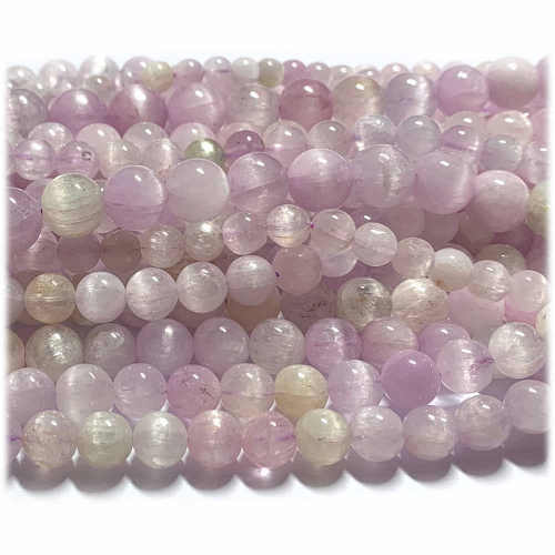 15.5" Veemake Natural Genuine Green Pink Purple Kunzite Spodumene Hiddenite Cat's Eye Round Loose Gemstone Beads Necklaces Bracelets 6-12mm 08308