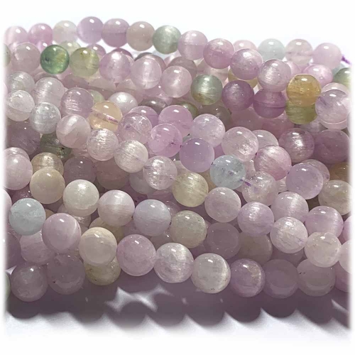 15.5" Veemake Natural Genuine Green Pink Purple Kunzite Spodumene Hiddenite Cat's Eye Round Loose Gemstone Beads Necklaces Bracelets 6-12mm 08309