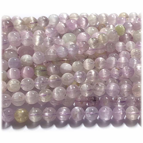 15.5" Veemake Natural Genuine Green Pink Purple Kunzite Spodumene Hiddenite Cat's Eye Round Loose Gemstone Beads Necklaces Bracelets 6-12mm 08310