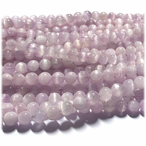 15.5" Veemake Natural Genuine Green Pink Purple Kunzite Spodumene Hiddenite Cat's Eye Round Loose Gemstone Beads Necklaces Bracelets 6-12mm 08304