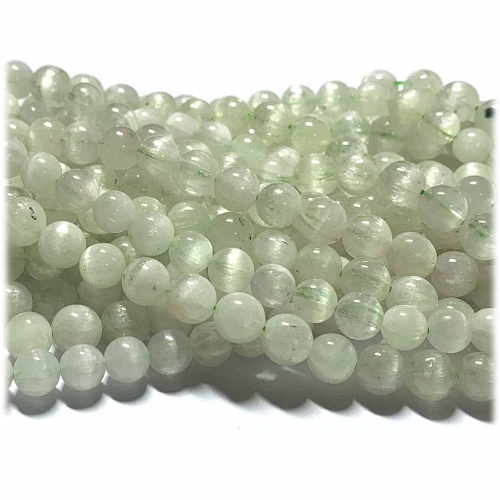 15.5" Veemake Natural Genuine Green Kunzite Spodumene Hiddenite Round Loose Gemstone Jewelry Beads Making Necklaces Bracelets 08298