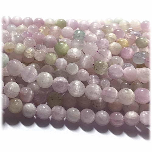 15.5" Veemake Natural Genuine Green Pink Purple Kunzite Spodumene Hiddenite Cat's Eye Round Loose Gemstone Beads Necklaces Bracelets 6-12mm 08307