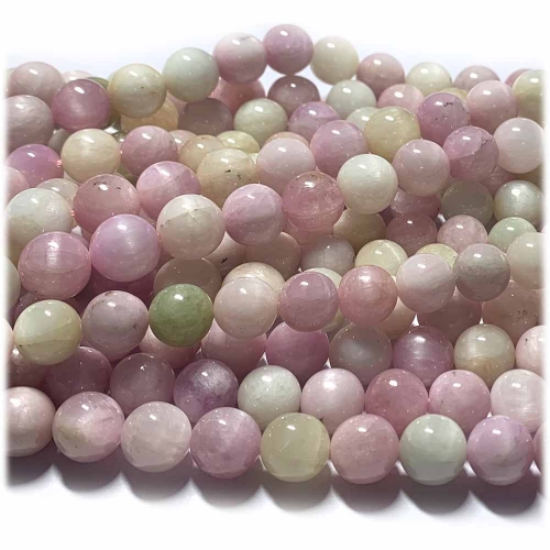 15.5" Veemake Natural Genuine Green Pink Purple Kunzite Spodumene Hiddenite Cat's Eye Round Loose Gemstone Beads Necklaces Bracelets 6-14mm 08319