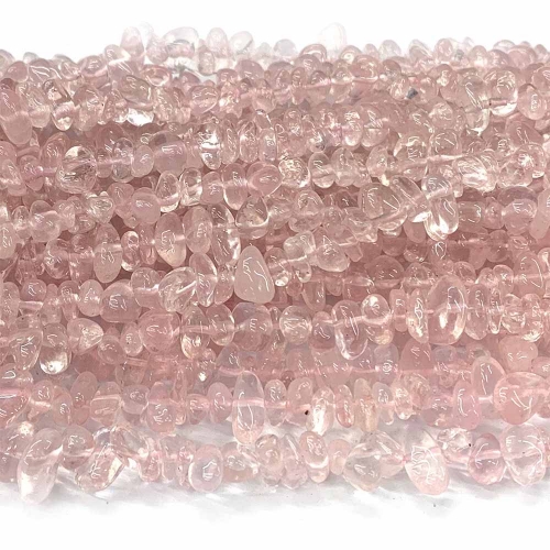 High Quality Natural Genuine Mozambique Clear Pink Crystal Star Light Rose Quartz Chip Necklace Bracelet Beads 3x8mm 08323