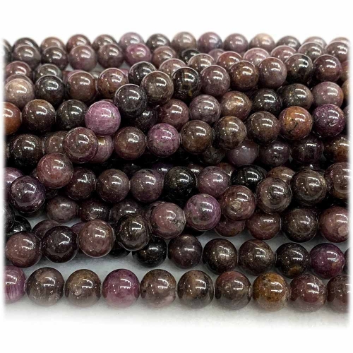 16 “ Veemake Natural Genuine Black Red Starlight Star Ruby Sapphire Round Loose Gemstone Jewelry Beads Making Necklaces Bracelets 08320