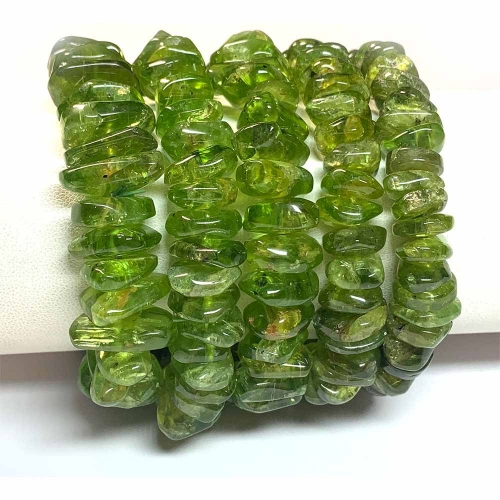 High Quality Natural Genuine Green Peridot Bracelet Bracelets Nugget beads 08336