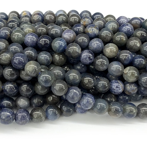 Natural Genuine Blue Sapphire Round Jewelry Loose Necklace or bracelet Beads 08351