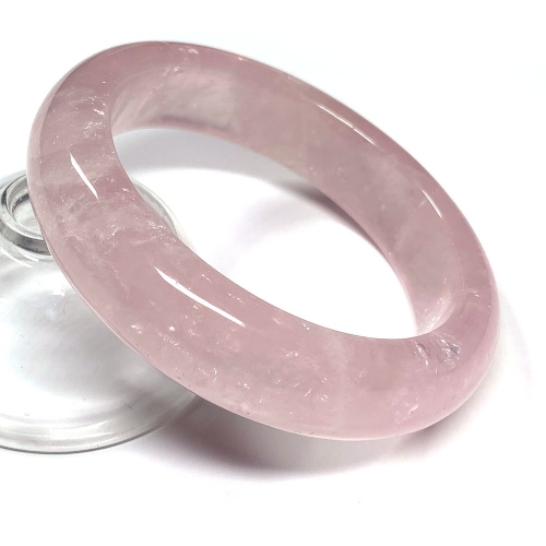 Real Genuine Natural Clear Rose Quartz Pink Crystal Bangles Bracelet Bangle 57mm 2.25 inch 08395