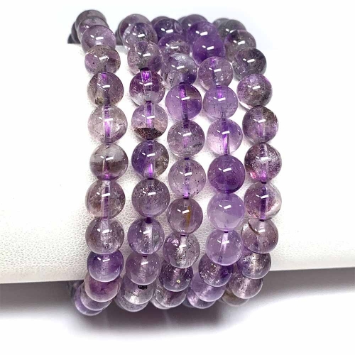 High Quality Natural Genuine Super Seven Super 7 Rosite Muscovite スーパー7 Goethite Melody Stone Bracelet Bracelets Round Beads 08433