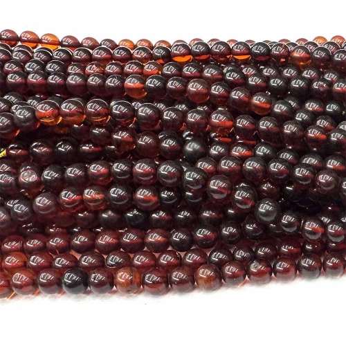 Veemake Natural Genuine Red Blood Amber Round Loose Gemstone Jewelry Beads Making Necklaces Bracelets 08469