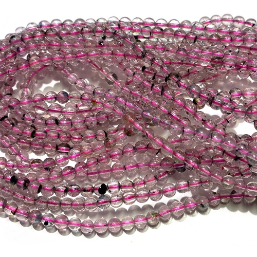 Natural Genuine Pink Clear Afghanistan Tourmaline Round Loose Small Beads 08517