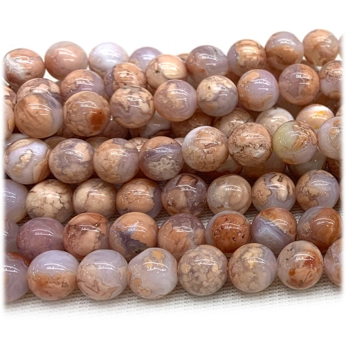 Natural Genuine Yellow White Pink Chalcedony Round Loose Necklaces or Bracelets Beads 15.5" 08228
