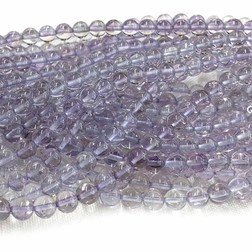 Natural Genuine Clear Lavender Violet Amethyst Round Loose Beads Jewelry Sets Beads 6mm 08572