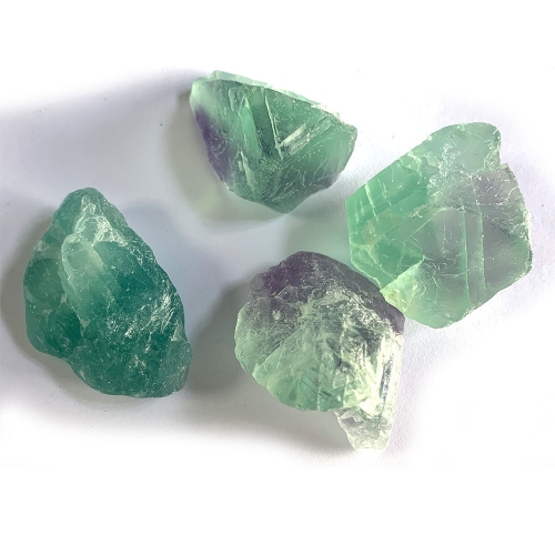 4 Beads Natural Genuine Rough Crystal Fluorite Bulk Raw Mineral Healing Stones for Tumbling Wire Wrapping Wicca Reiki Meditation