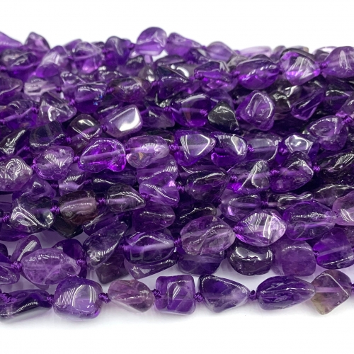 Natural Genuine Dark Purple Amethyst Nugget Free Form Column Loose Smooth Necklace Bracelet Jewelry Beads 08605