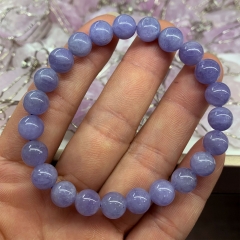 Veemake High Quality Natural Genuine Dark Purple Blue Tanzanite Bracelet Necklace Round Loose Beads 101401