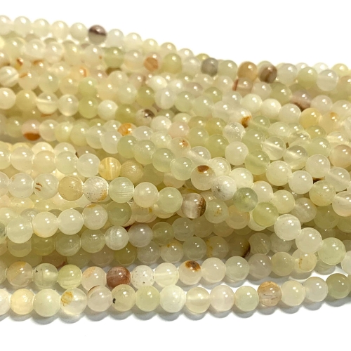 Wholesale Natural Genuine Lace Yellow Green Jade Necklaces Bracelets Round Loose Beads 08632