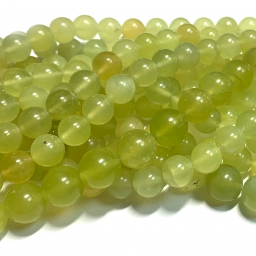 Wholesale Natural Genuine Yellow Olive Jade Necklaces Bracelets Round Loose Beads 08642