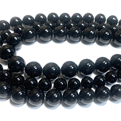On Sale Natural Genuine Black Agate Necklaces Bracelets Round Loose Beads 08635-1