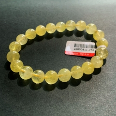 9.5mm Natural Genuine Yellow Danburite Danbury Bracelet Bracelets Round Beads 26090811