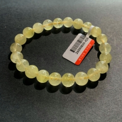 8.8mm Natural Genuine Yellow Danburite Danbury Bracelet Bracelets Round Beads 26090809