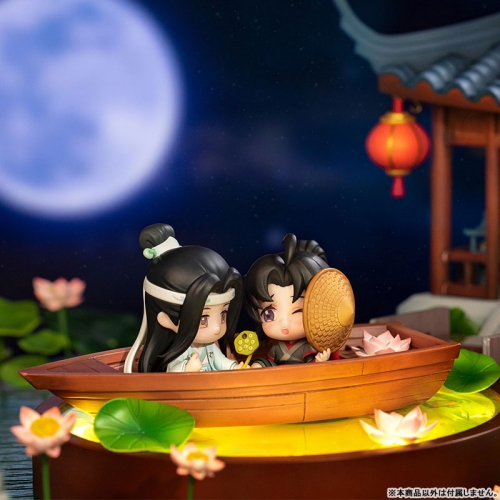 (In Stock) QINGCANG Anime "The Master of Diabolism" Wei Wuxian & Lan Wangji Lotus Lake Boat Ride Ver. Deformed Figure 2pc Set