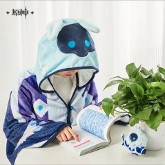 (In Stock) Genshin Impact Cryo Abyss Mage Hooded Plush Blanket