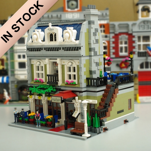 Creator Expert Street View Parisian Restaurant 2418Pcs Moc Model Modular Building Blocks Bricks Toys 10243 15010 30007 84010 LJ99005  20002