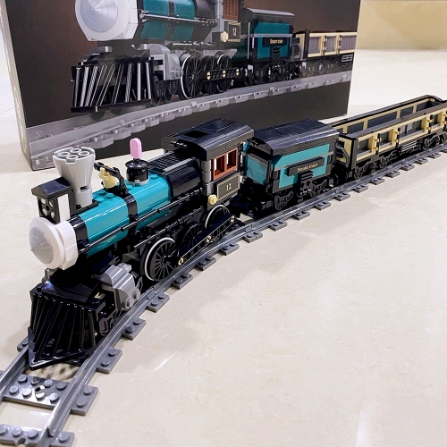 Technic Steam Trains With Track Howgart Express Moc Model Modular Building Blocks Bricks Toys 59001