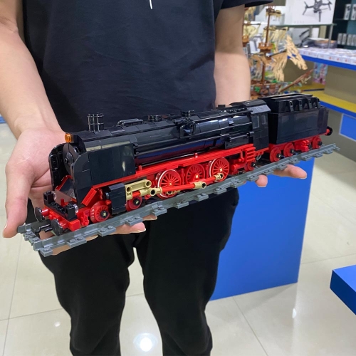 JieStar Technic Bro 1 Steam Locomotive Train With Track 1173Pcs Moc Model Modular Building Blocks Bricks Toys 59004