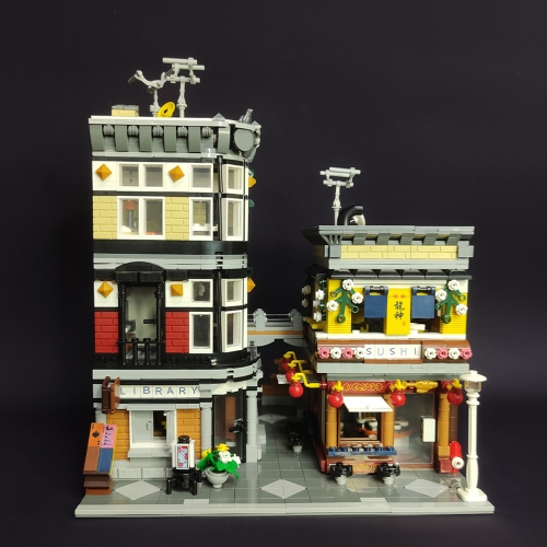 Jiestar Creator Expert Street View Sushi Corner 2662Pcs Moc Model Modular Building Blocks Bricks Toys 89127