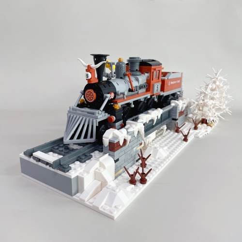 Jiestar Technic Western Train With Base 853Pcs Moc Model Modular Building Blocks Bricks Toys 59009