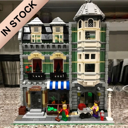 Specai Link Creator Expert Street View JJ003 Green Grocer 2352Pcs Moc Model Modular Building Blocks Bricks Toys 10185 15008 30005 16009 84008 99015 18