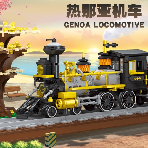 Jiestar Technic Genoa Locomotive Train 950Pcs Moc Model Modular Building Blocks Bricks Toys 59010
