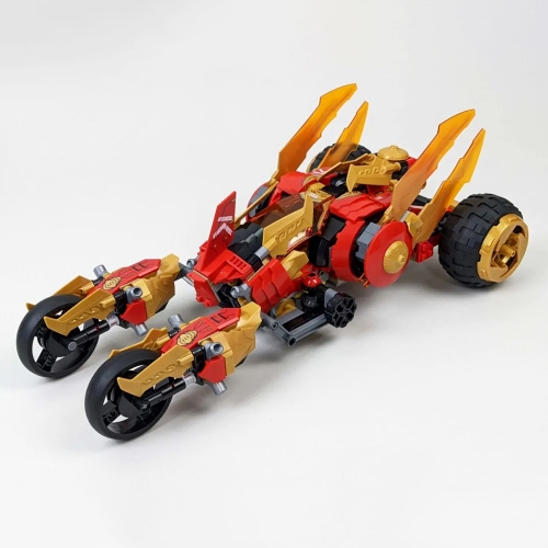 ZM Ninjago Kai's Golden Dragon Raider 676Pcs With 7 Figures Moc Model Modular Building Blocks Bricks Toys 71773 60012