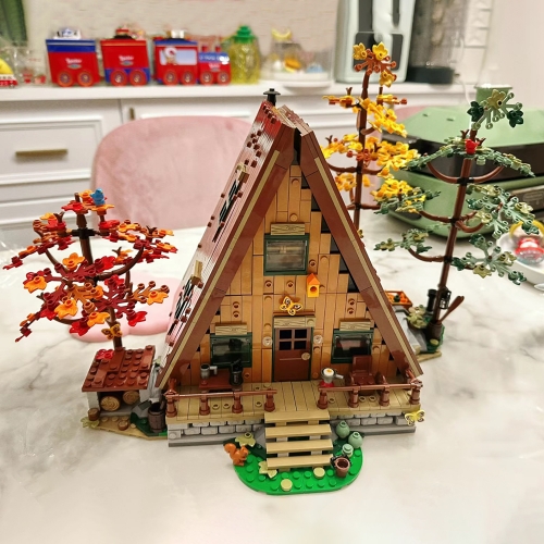 Ideas Street View A-Frame Cabin With Figures 2082Pcs Moc Model Modular Building Blocks Bricks Toys 21338 67001