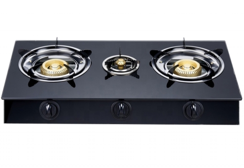 Wholesale Kitchen Three Burner Durable Desktop Glass Stove JZ-X306