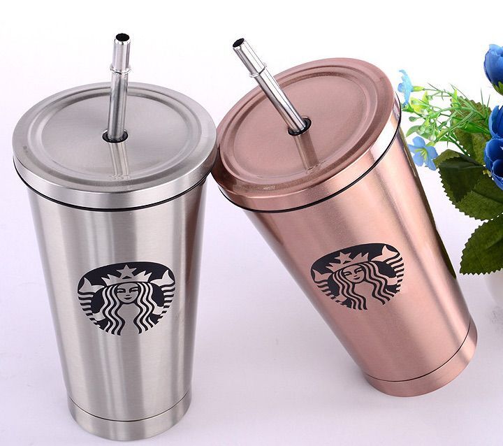 Starbucks Stainless Steel Suction Cup Goddess Insulation Cup Coffee Cup 16 colors Water Bottle - WingShung