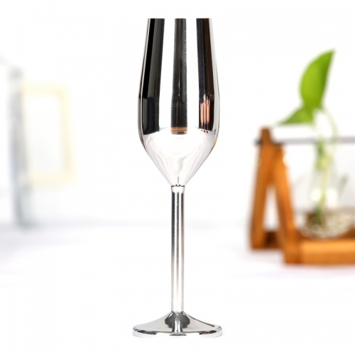 220ml Stainless Steel Champagne Cup Flute Glass Goblet