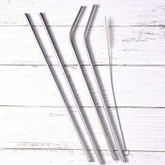 Φ8*215mm Food Grade Stainless Steel Straw Curved Straw