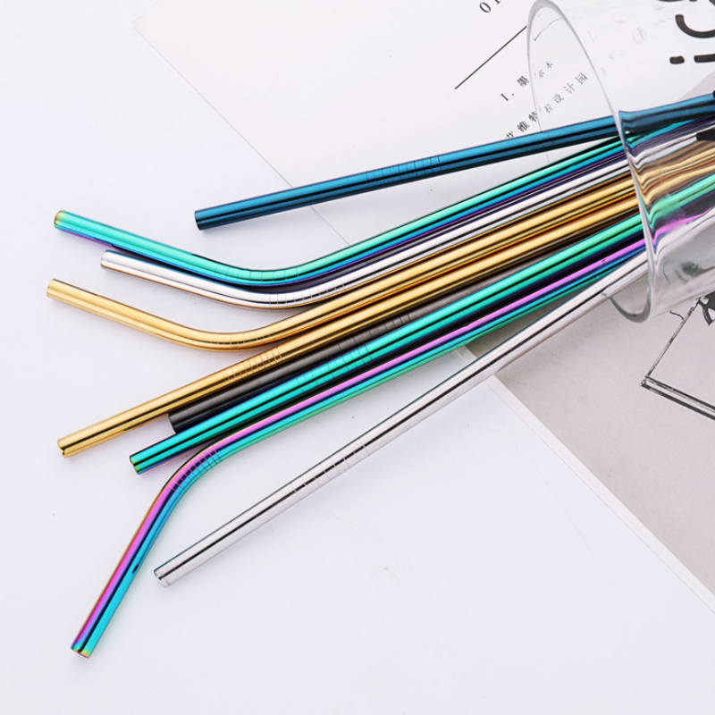 Φ12*240mm Food Grade Stainless Steel Straw Curved Straw