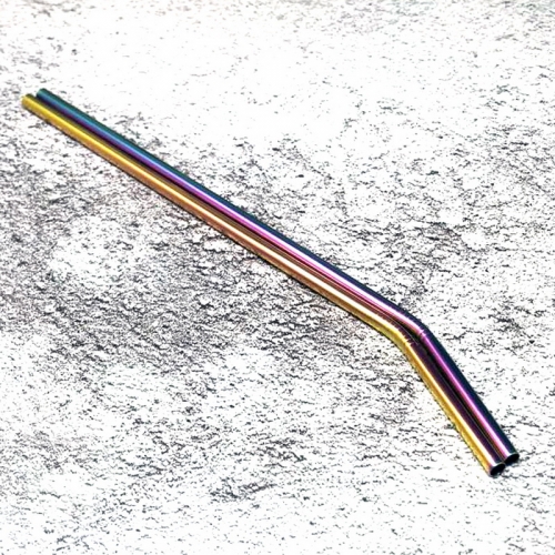 Φ6*265mm Food Grade electroplate Stainless Steel Straw Curved Straw