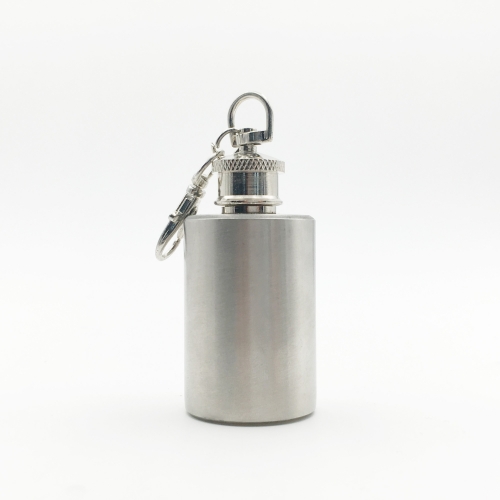 1oz Cylindrical Stainless Steel Mini Hip Flask