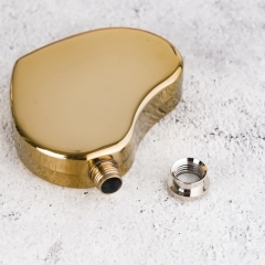 5oz Golden Plated Stainless Steel Hip Flask Heart Flask Love Flask