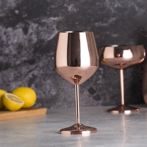 500ml Stainless Steel Copper Electroplated Wine Cup Wine Glass Goblet