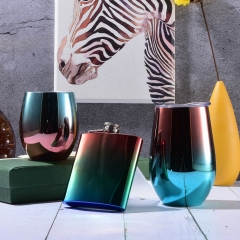 Gradational Electroplating Series Rainbow Plating Egg Cup Double Wall Cup Hip Flask