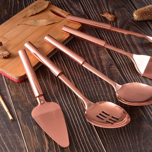 Copper Plated Stainless Steel Hollow Handle Kitchen Utensil Set