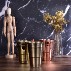 500ml Party Cup Stainless Steel Julep Cup Bronze Brushed Plated