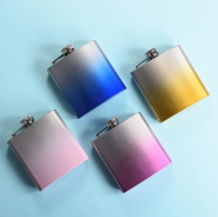 6oz Gradational Painted Hip Flask 1-color Painted Stainless Steel Hip Flask