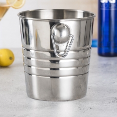 4L Stainless Steel Ice Bucket 4 liter Ice Bucket With 2 Rings